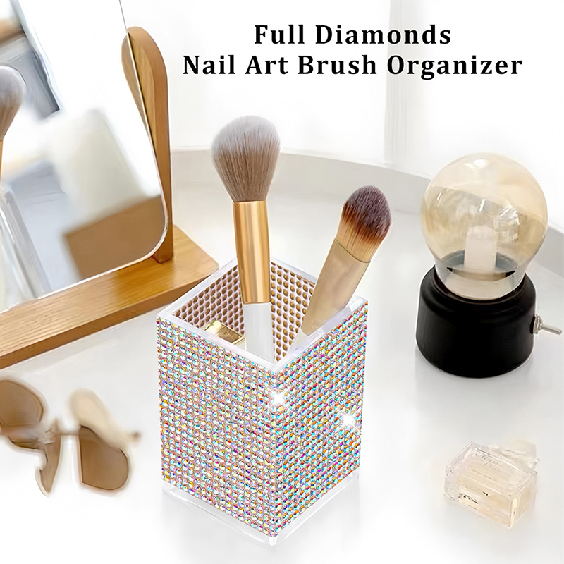 Beauty Makeup Desk - 【M】Bling Pen Container With 3 Slots