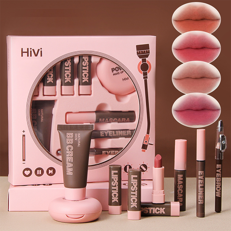 Rare Beauty Makeup Kit - Gift Box 9-piece Lipstick Powder Mascara