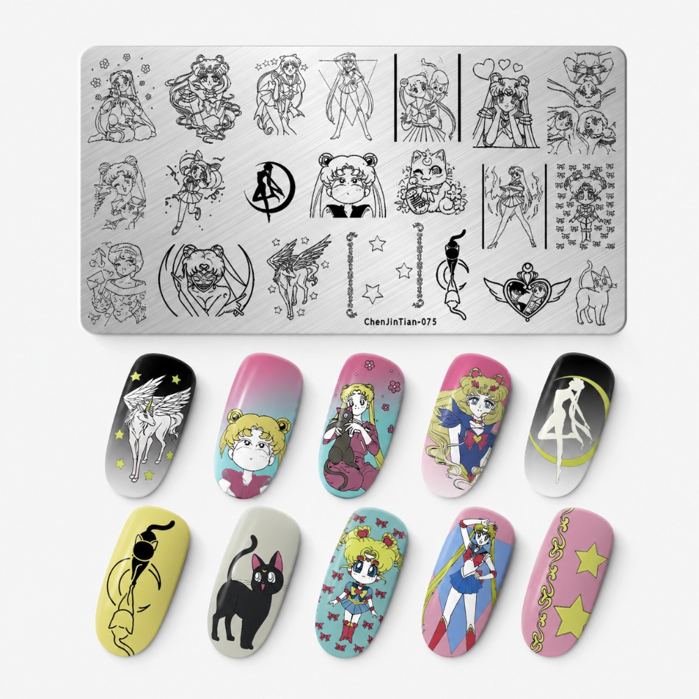 Sailor Moon Anime Nail Stampin - Nail Art Stamping Kit 评论和价格