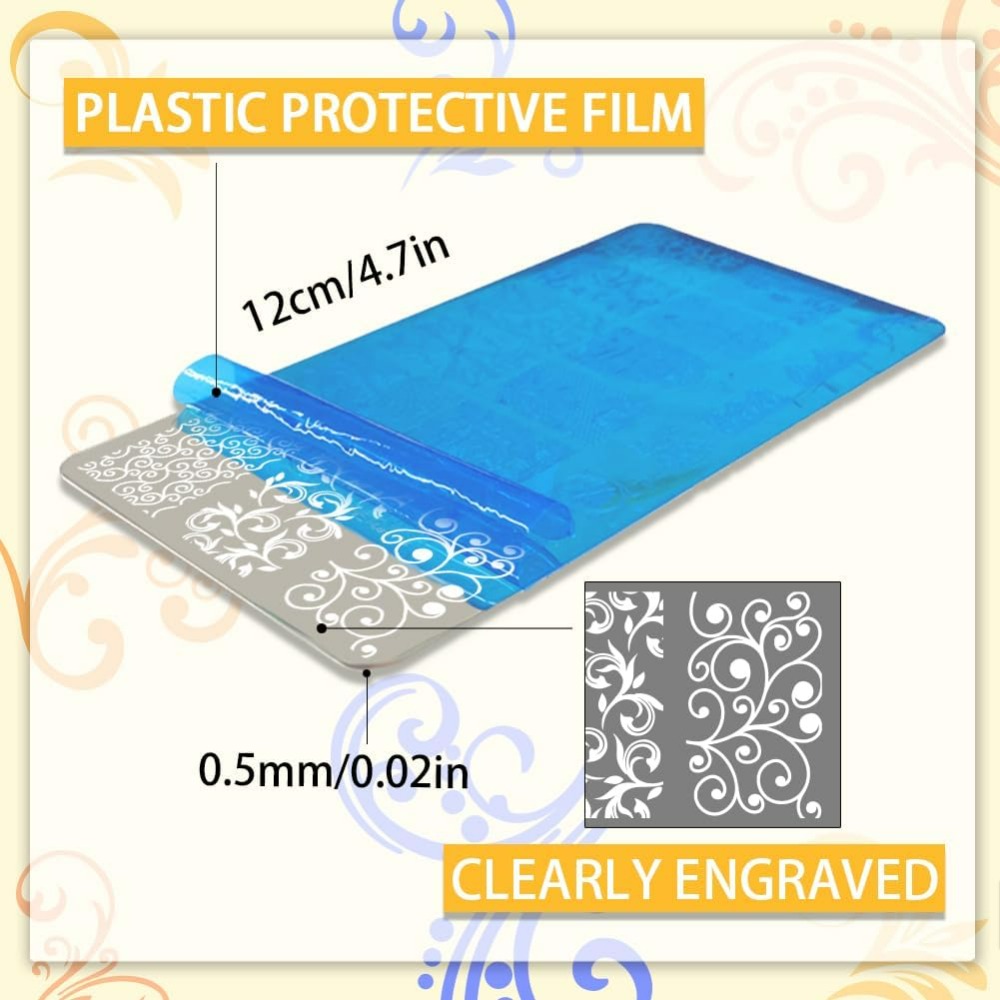 3pcs Swirl Pattern Nail Art Te - Nail Art Stamping Kit 评论和价格