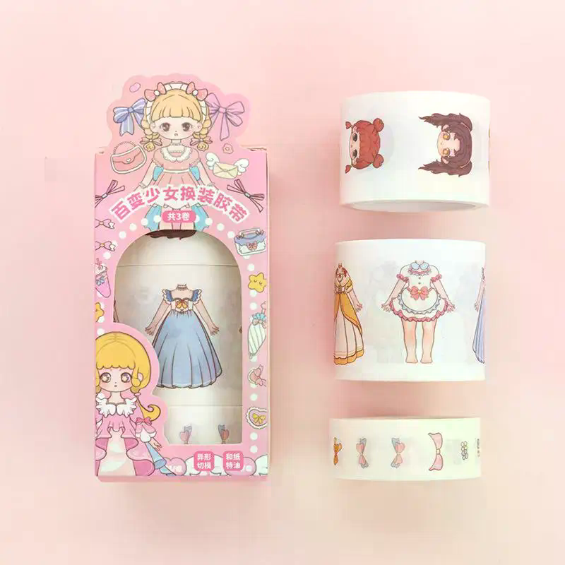 1Box Cartoon Dress Up Stickers - Beauty Makeup For Girl 评论和价格