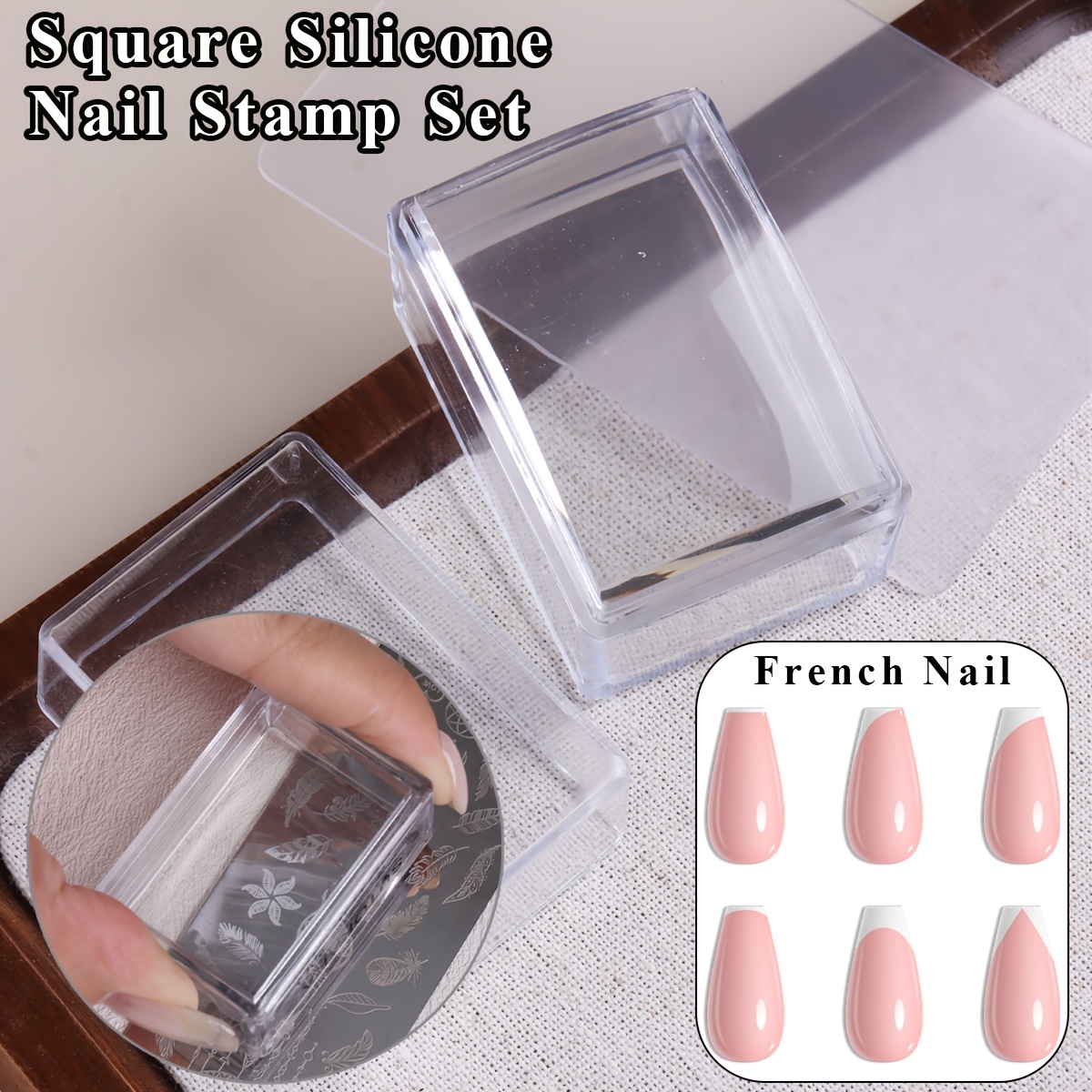 Square Clear Silicone Nail Sta - Nail Art Stamping Kit 评论和价格