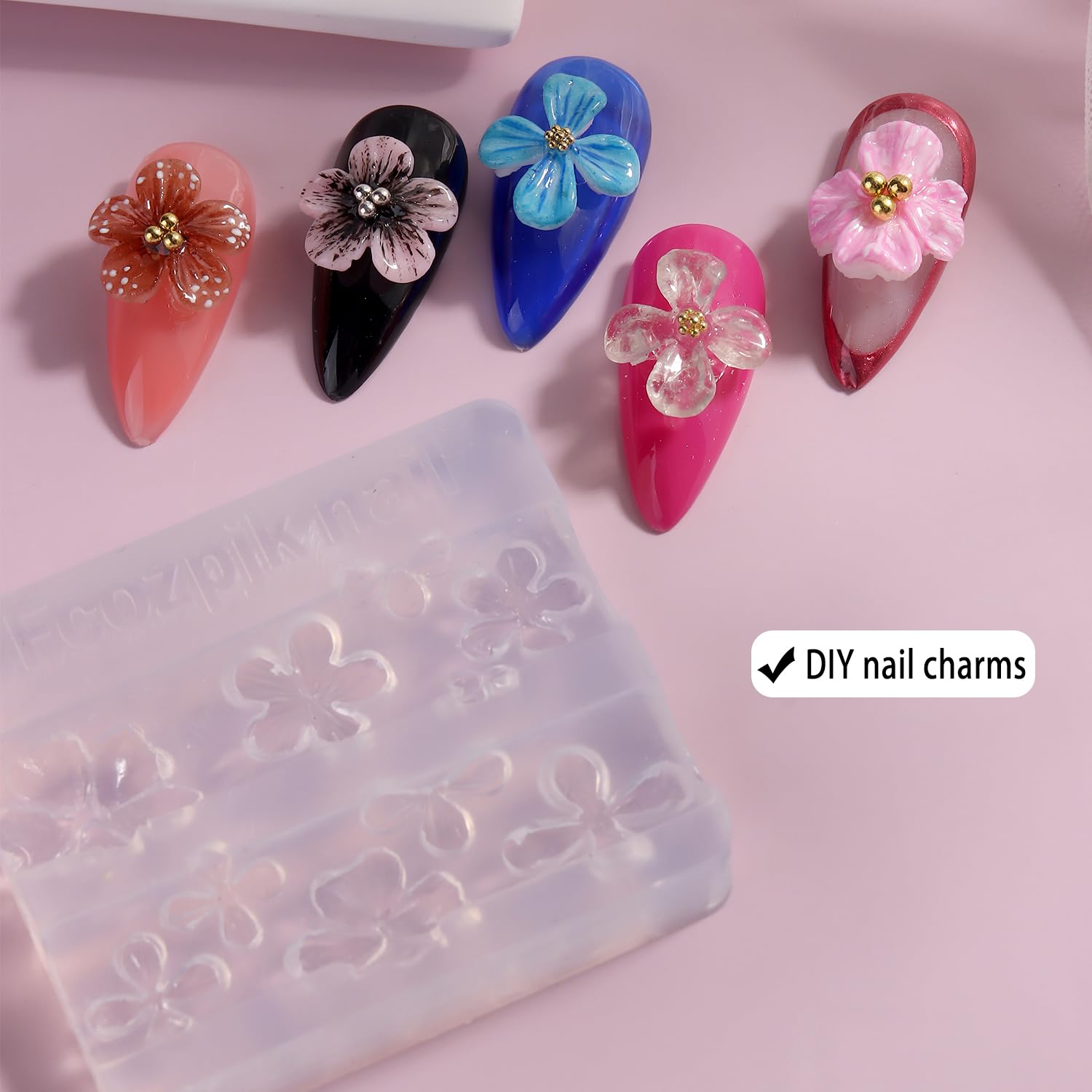 3D Silicone Flower Nail Carvin - Nail Art Stamping Kit 评论和价格