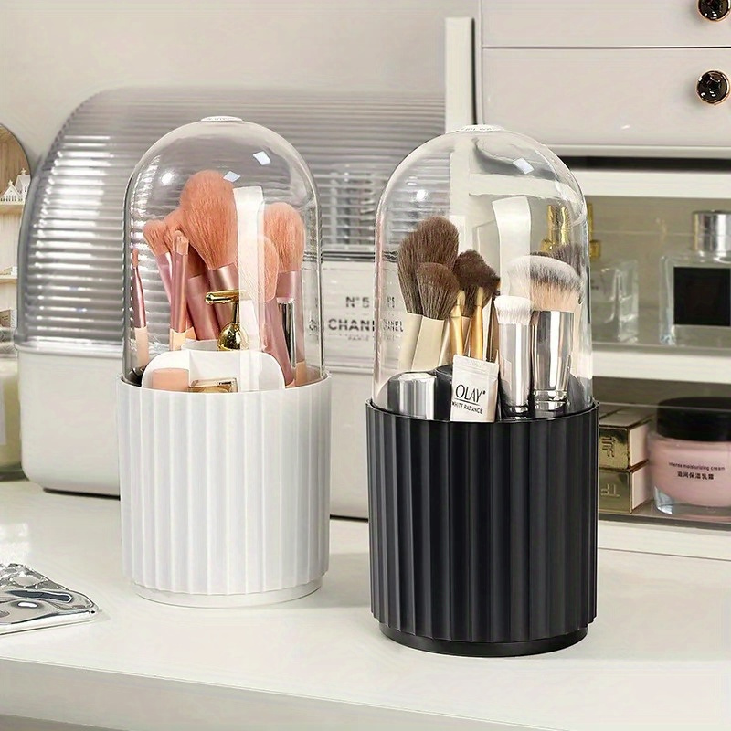 Makeup Brush Holder with Lid 3 - Beauty Makeup Desk 评论和价格