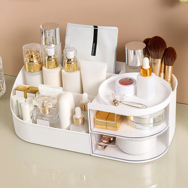 Makeup Storage Box With Mirror - Beauty Makeup Desk 评论和价格