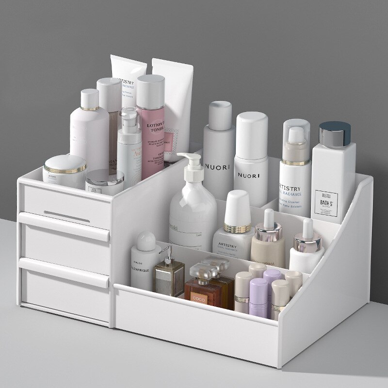 1PC White Plastic Makeup Stora - Beauty Makeup Desk 评论和价格