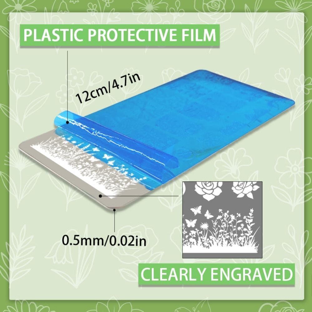 3pcs Flower Leaf Nail Stamping - Nail Art Stamping Kit 评论和价格