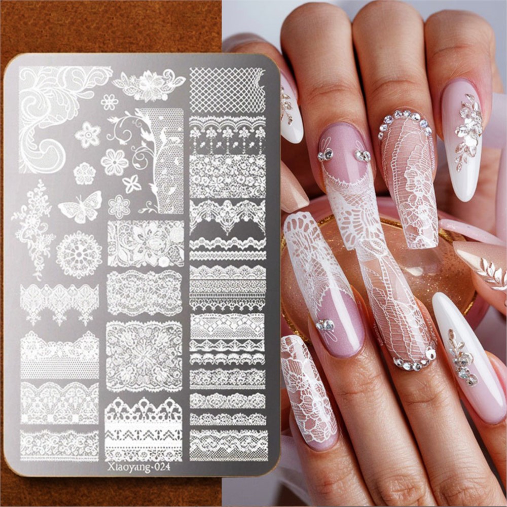 9*15cm 3D Lace Butterfly Nail  - Nail Art Stamping Kit 评论和价格