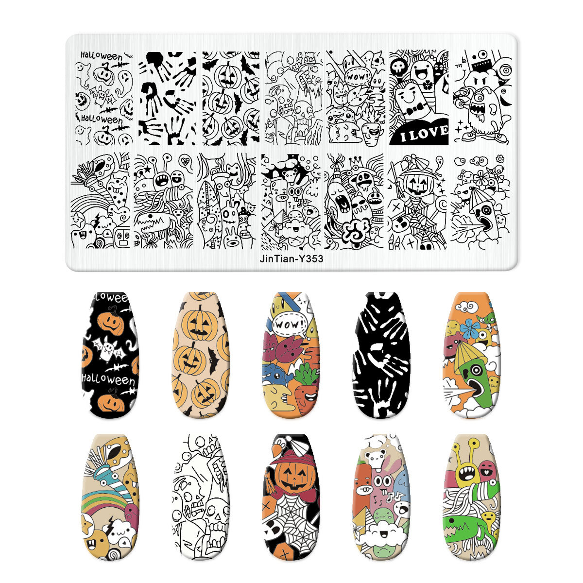 Cartoon Halloween Nail Art Sta - Nail Art Stamping Kit 评论和价格
