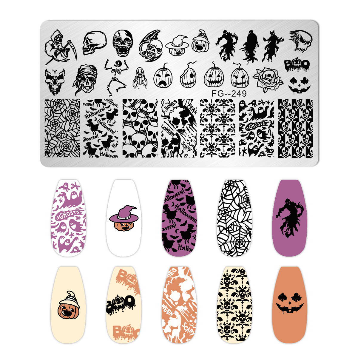 Cartoon Halloween Nail Art Sta - Nail Art Stamping Kit 评论和价格